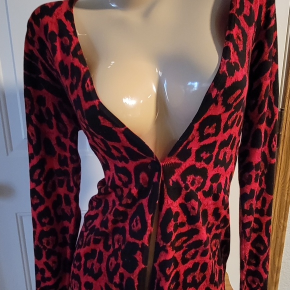 Sexy Animal Print Open Style Sweater I-N-C Large - Picture 5 of 7